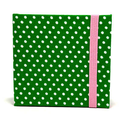 Handmade Hardcover Note Pad with Genuine 3x3 Post-it™ Note Pad - Polka Dot on Kelly Green